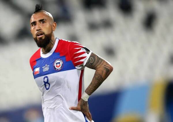 RIO DE JANEIRO, BRAZIL – JULY 02: Arturo Vidal of Chile reacts ,during the Quarterfinal match between Brazil and Chile a